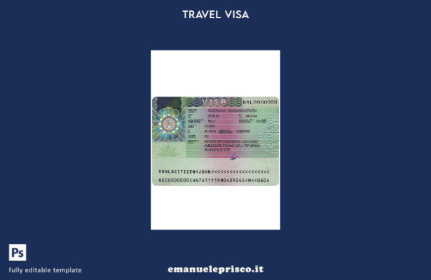 modello di visto per Paesi Bassi in stile verificato